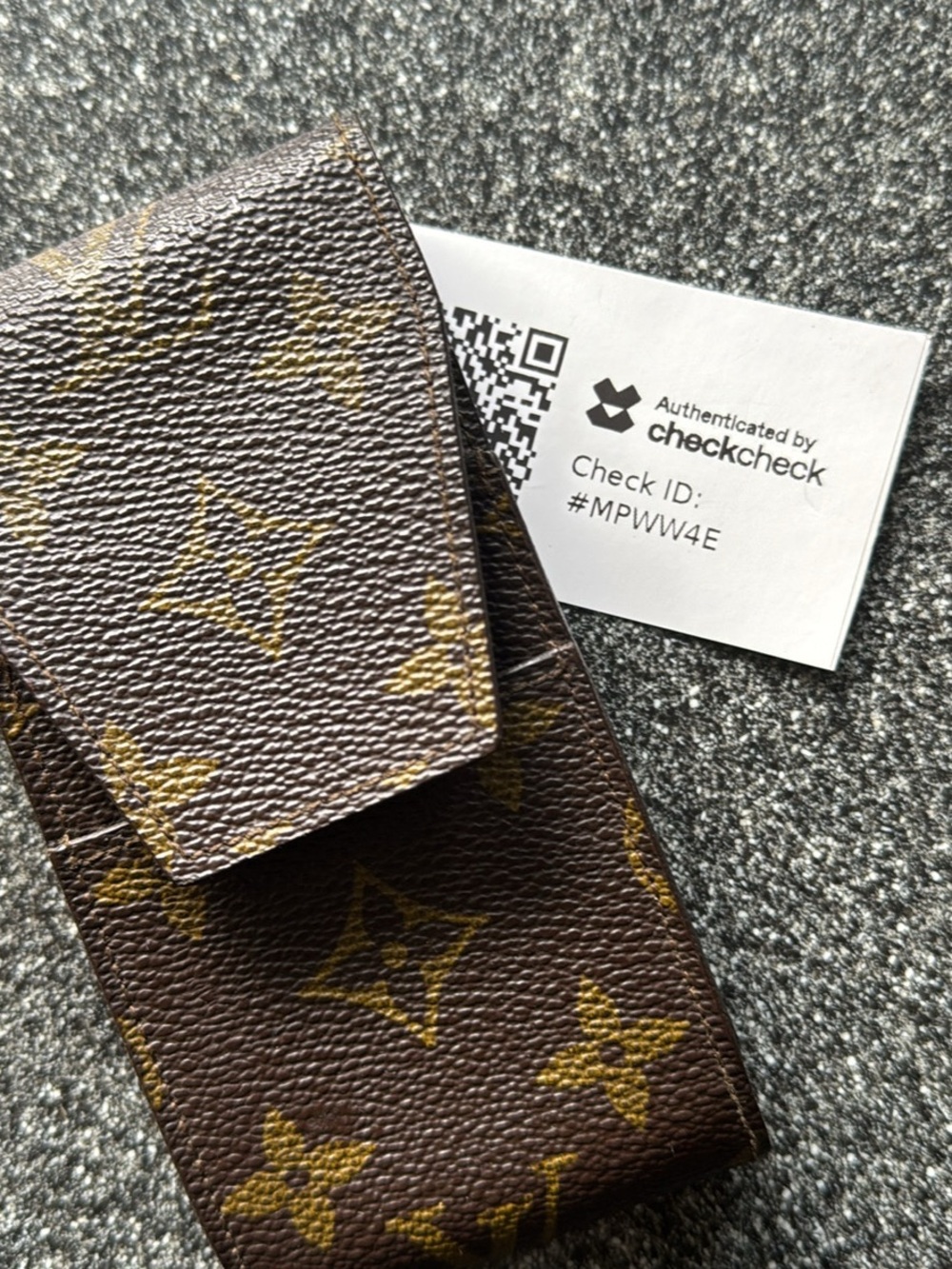 Louis Vuitton Monogram Brown and Gold Phone Pouch
